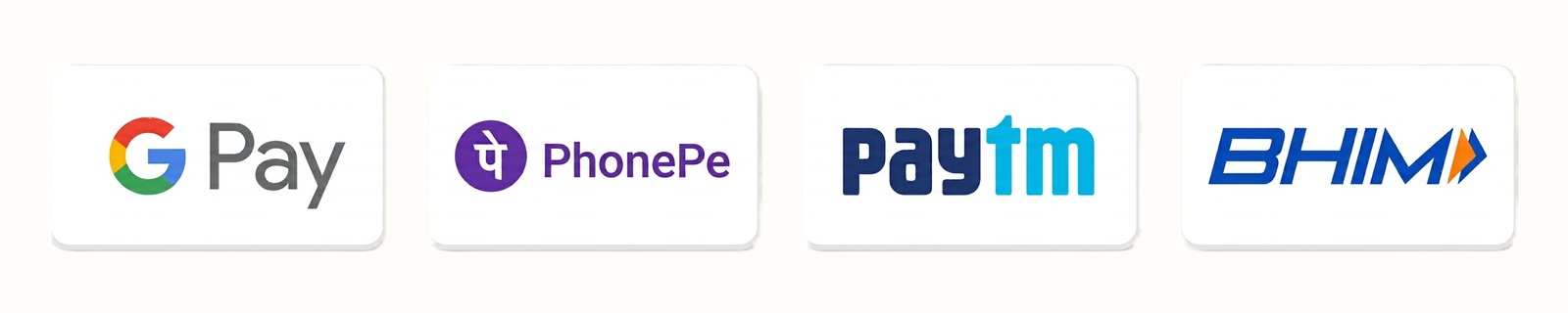 GPay PhonePe Paytm BHIM Logos